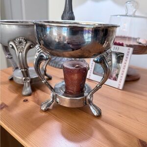 Set of Vintage silver warming stands